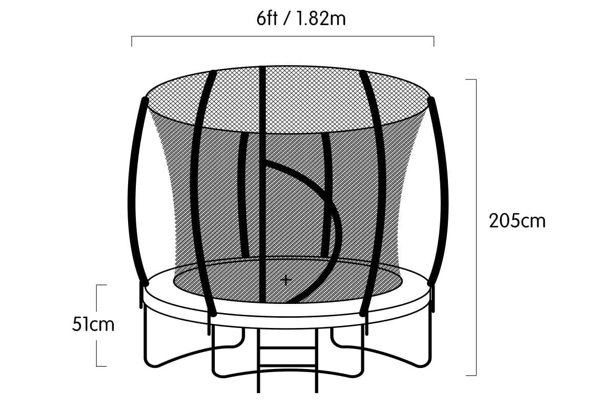 Kahuna 6 ft Trampoline with Rainbow Safety Pad