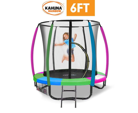 6 ft Trampoline with Rainbow Safety Pad