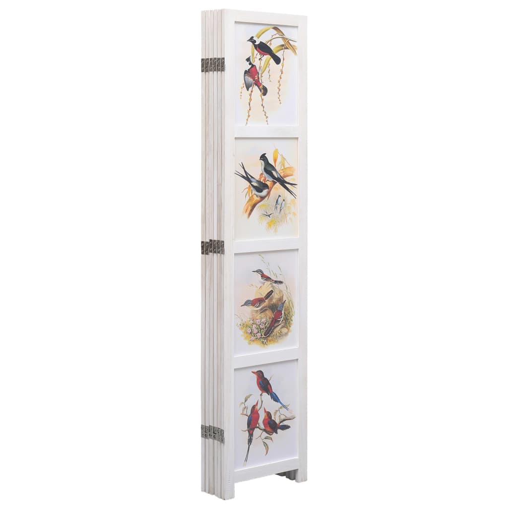 6-Panel Bird Room Divider White