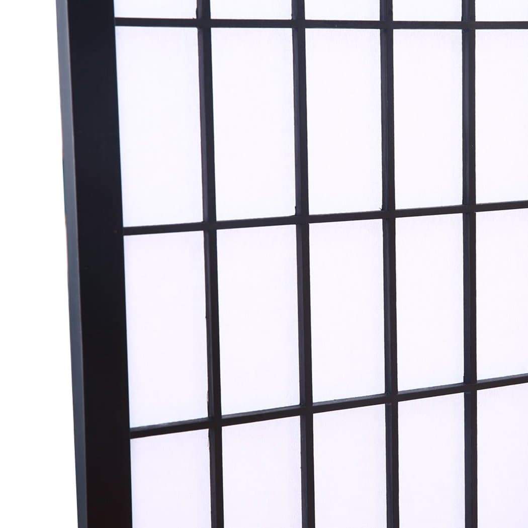 living room 6 Panel Free Standing Foldable  Room Divider Privacy Screen Black Frame