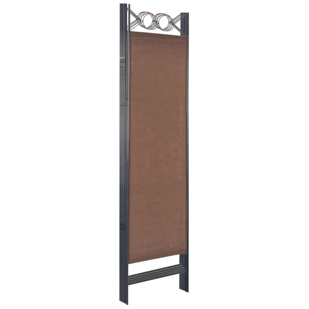 6-Panel Room Divider Brown 240x180 cm