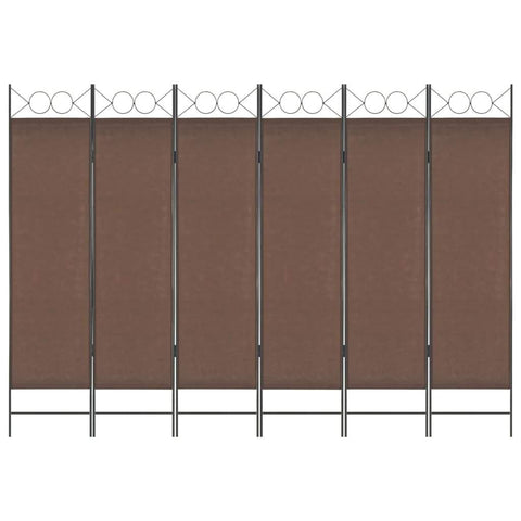 6-Panel Room Divider Brown 240x180 cm