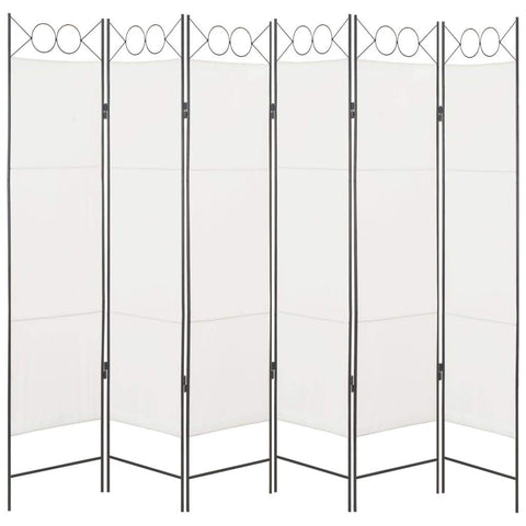 6-Panel Room Divider White