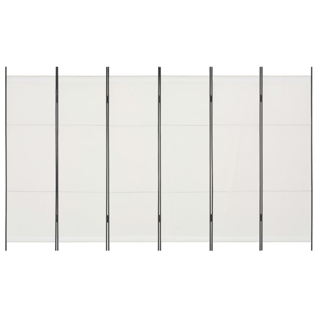 6-Panel Room Divider White 300x180 cm