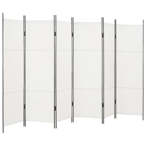 6-Panel Room Divider White 300x180 cm