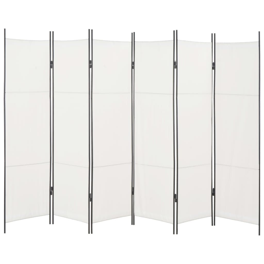 6-Panel Room Divider White 300x180 cm