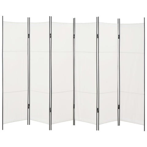 6-Panel Room Divider -White