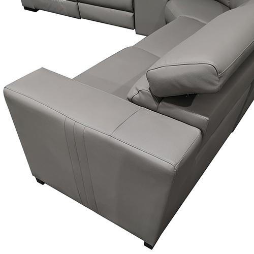 Sofas Gray Colour Lounge Set Couch with headrest adjustable real leather six seater Sofa for your living room