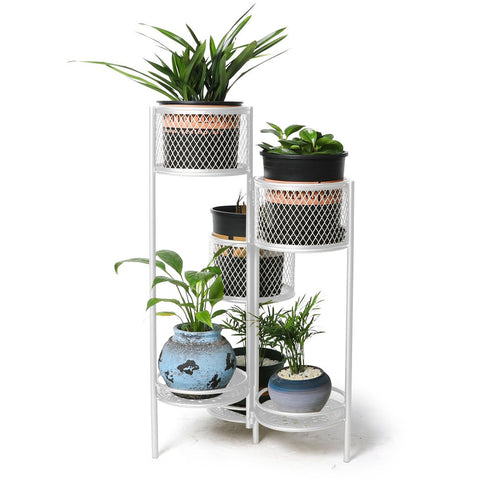 garden / agriculture 6 Tier Metal Plant Stand - White
