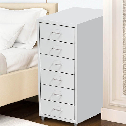 office & study 6 Tiers Steel Orgainer Metal File Cabinet With Drawers Office Furniture White