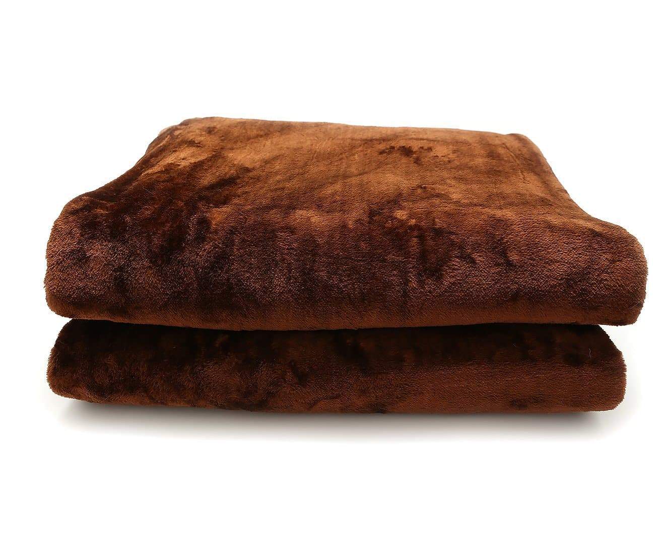 600GSM Large Double-Sided Faux Mink Blanket - Chocolate