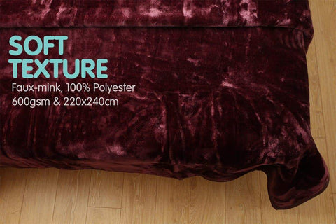 600Gsm Large Double-Sided Mink Blanket - Purple