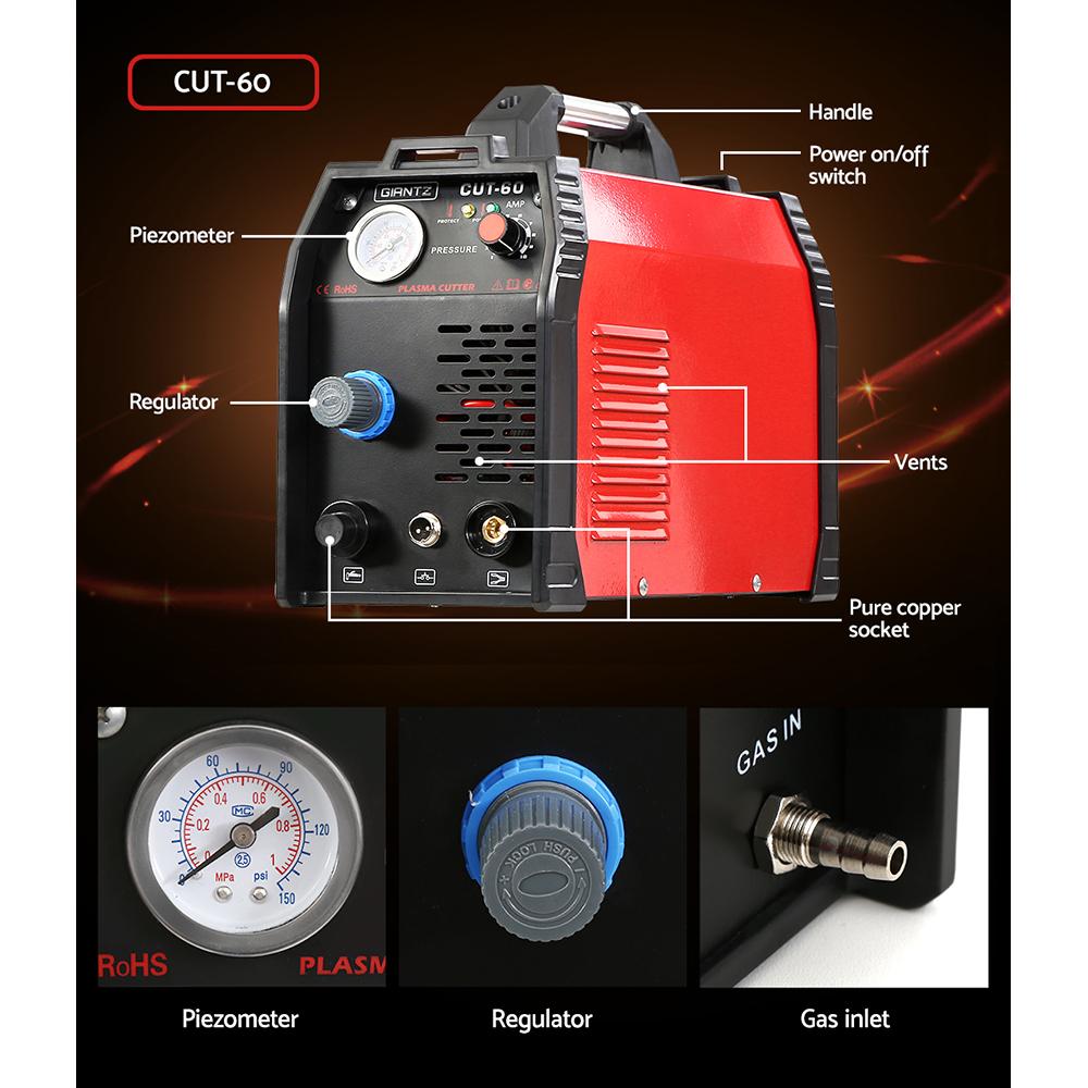 Power Tools 60Amp Inverter Welder Plasma Cutter Gas DC iGBT Welding Machine Portable