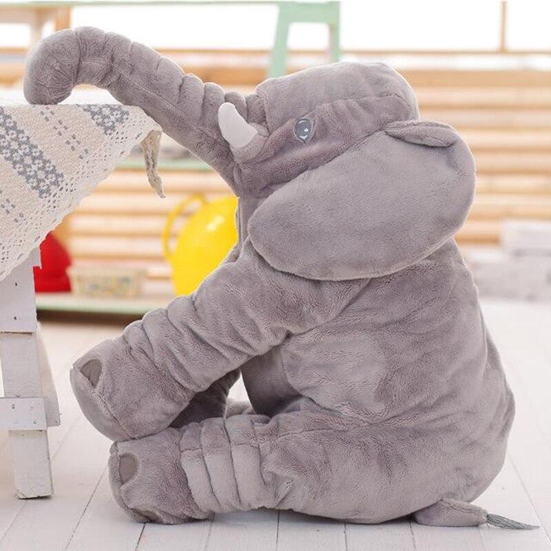 60CM  Elephant Plush Pillow Infant Soft For Sleeping Stuffed Animals  Grey