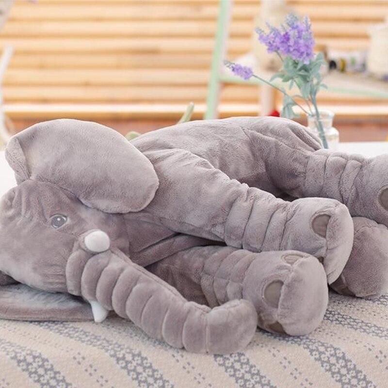 60CM  Elephant Plush Pillow Infant Soft For Sleeping Stuffed Animals  Grey