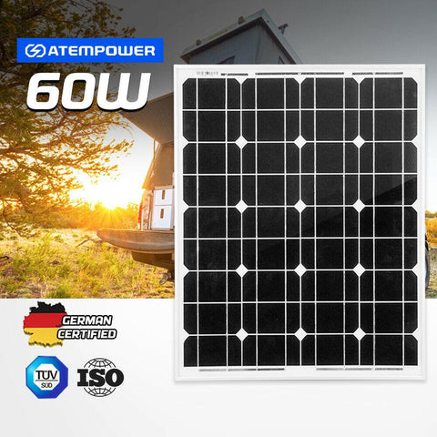 60W Solar Panel 12V Mono Generator Caravan Camping Battery Power Charging