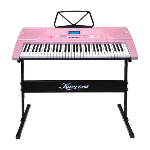 61 Keys Electronic Keyboard Piano Music With Stand - Pink