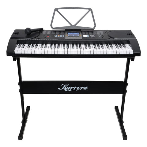 61 Keys Electronic Keyboard Piano With Stand - Black