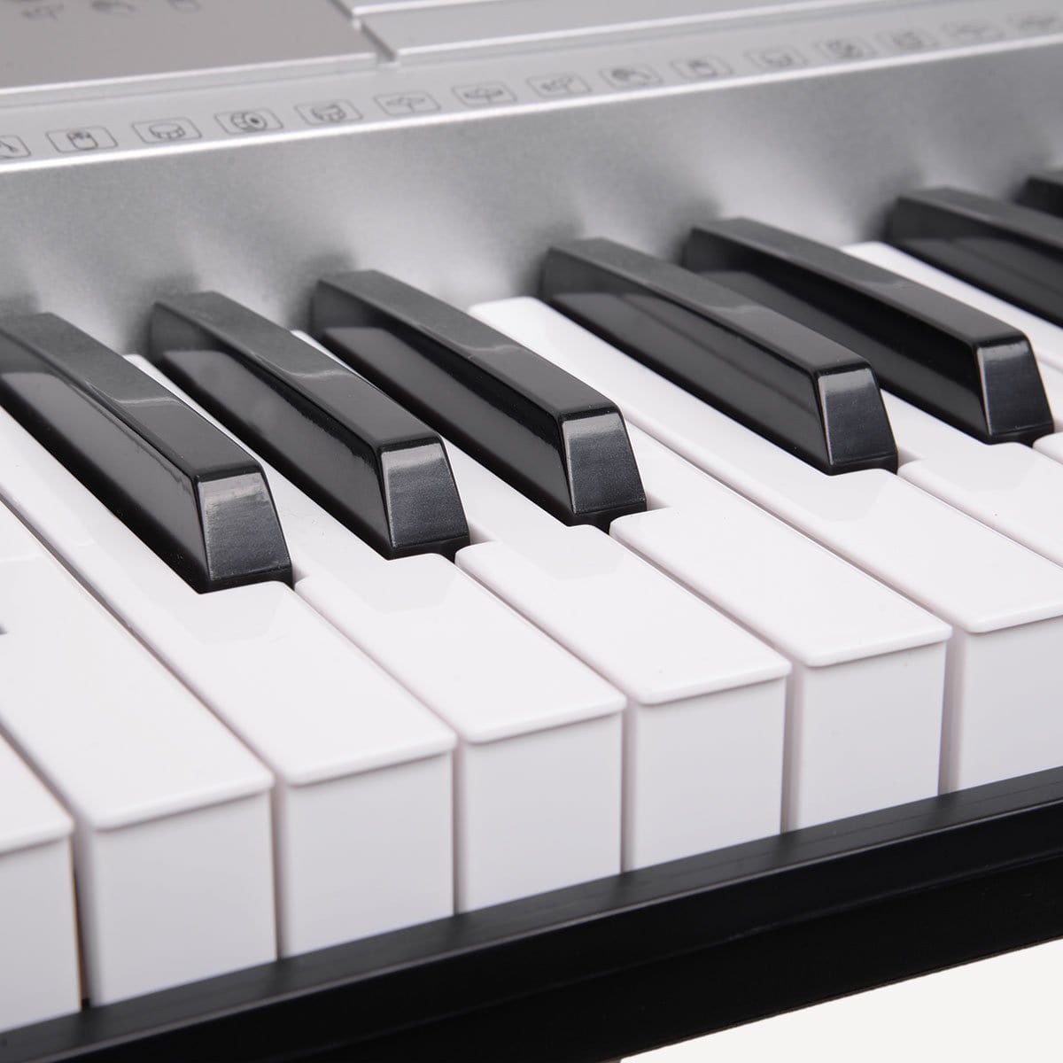 61 Keys Electronic Keyboard Piano With Stand - Silver