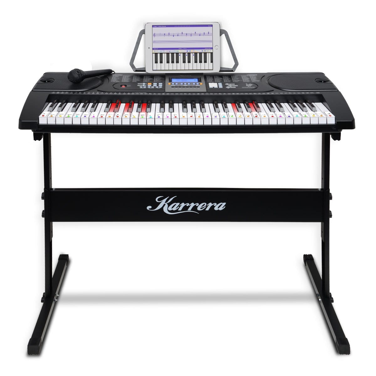 61 Keys Electronic Led Keyboard Piano With Stand - Black