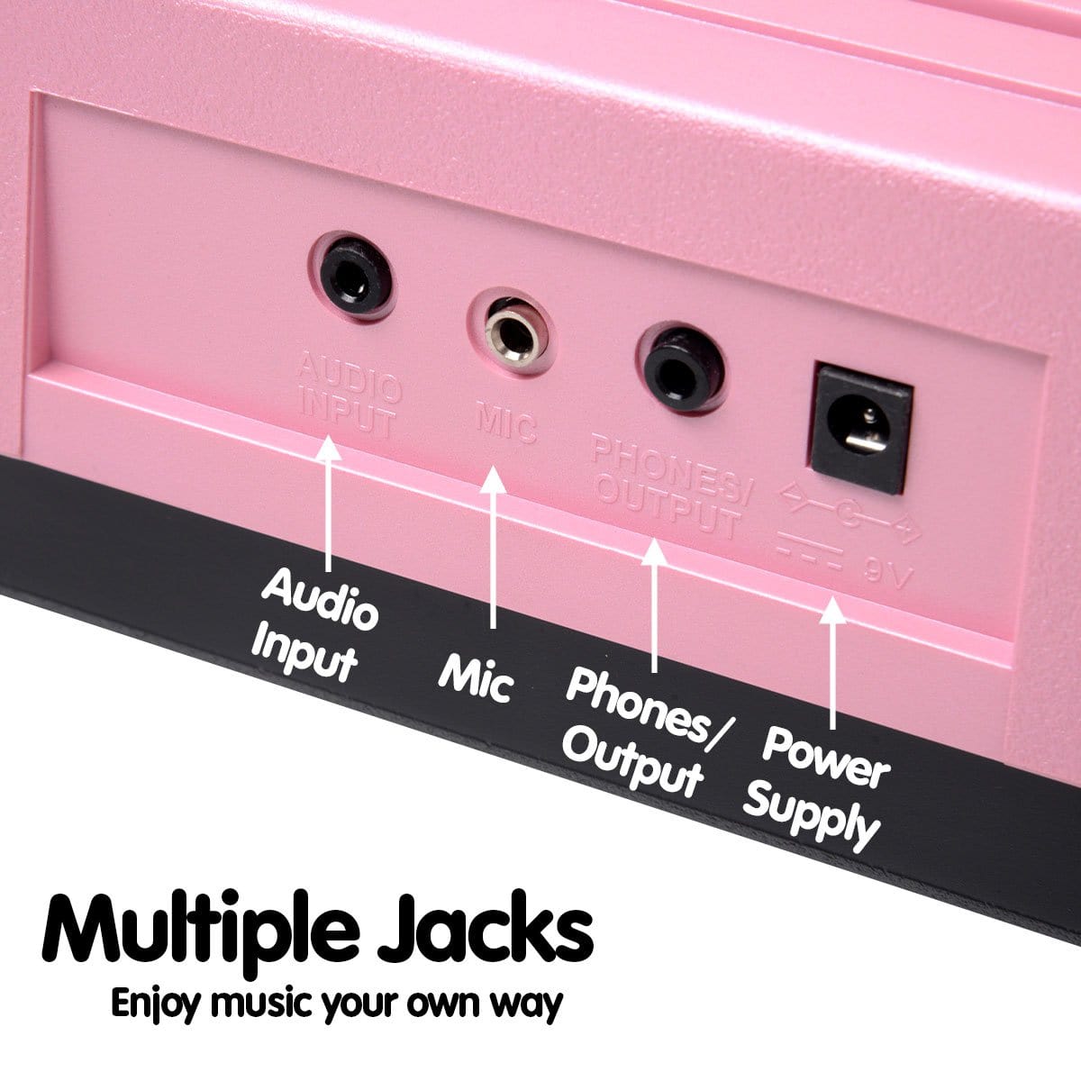 61 Keys Electronic Led Piano Keyboard With Stand - Pink