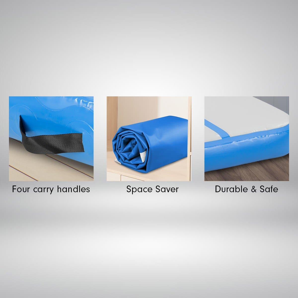 6m Airtrack Tumbling Mat Gymnastics Exercise 20cm Air Track - Blue