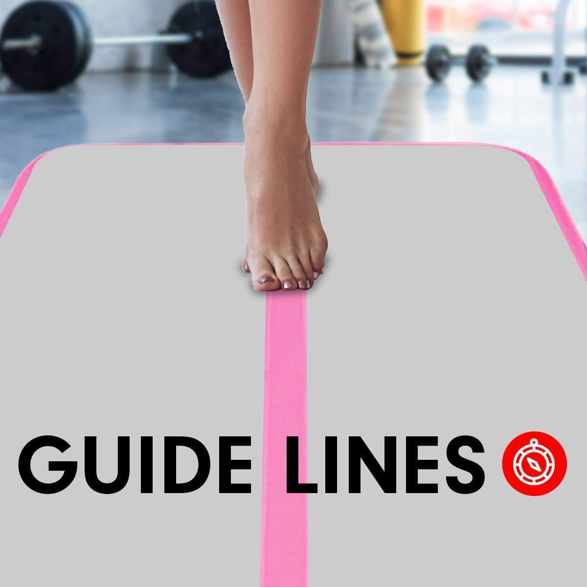 6m Airtrack Tumbling Mat Gymnastics Exercise 20cm Air Track - Pink