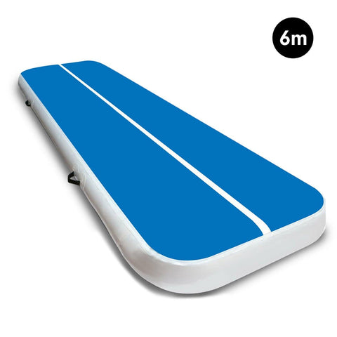 6m x 2m Airtrack Tumbling Mat Gymnastics Exercise Air Track Blue White