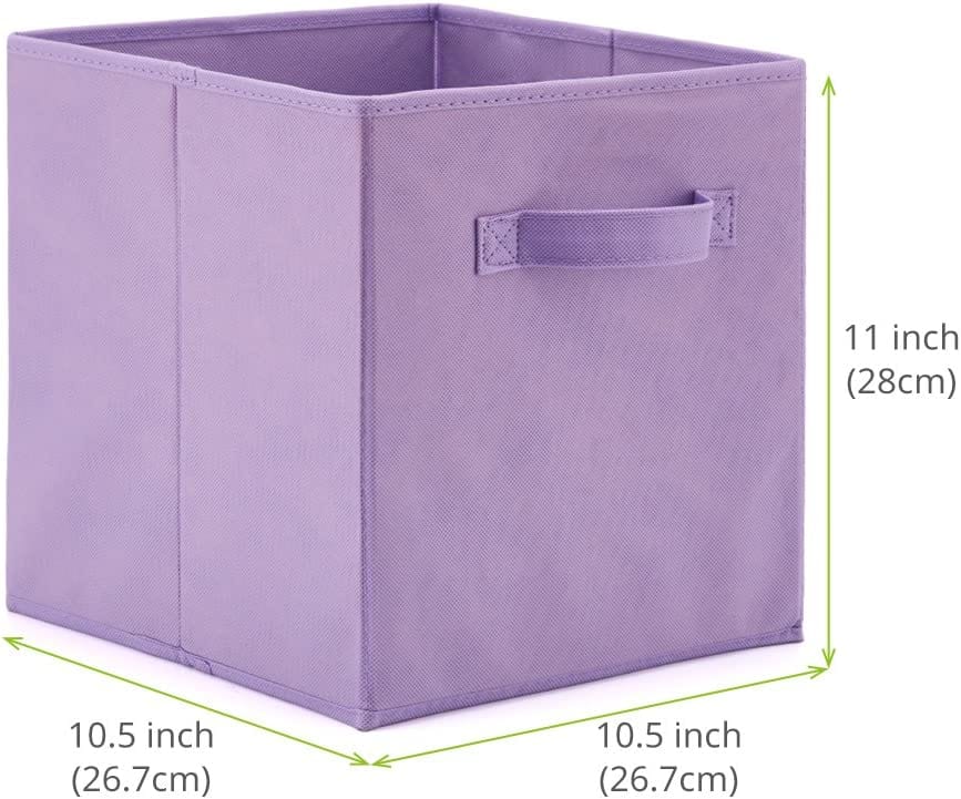 6x Foldable Fabric Basket Bin, Collapsible Storage Cube For Nursery, Office, Cube Organizers (Colors