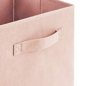 6x Foldable Fabric Basket Bin Storage Cube For Nursery, Office And Home Decor (Pink