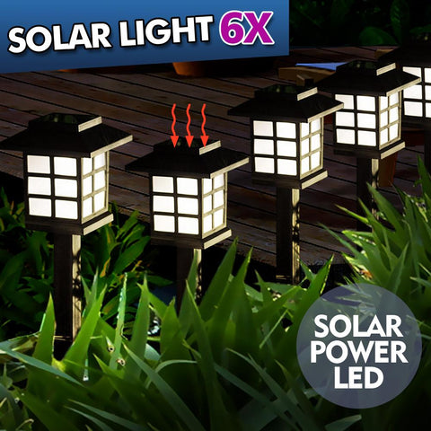 6X Led Solar Power Garden Yard Lamp