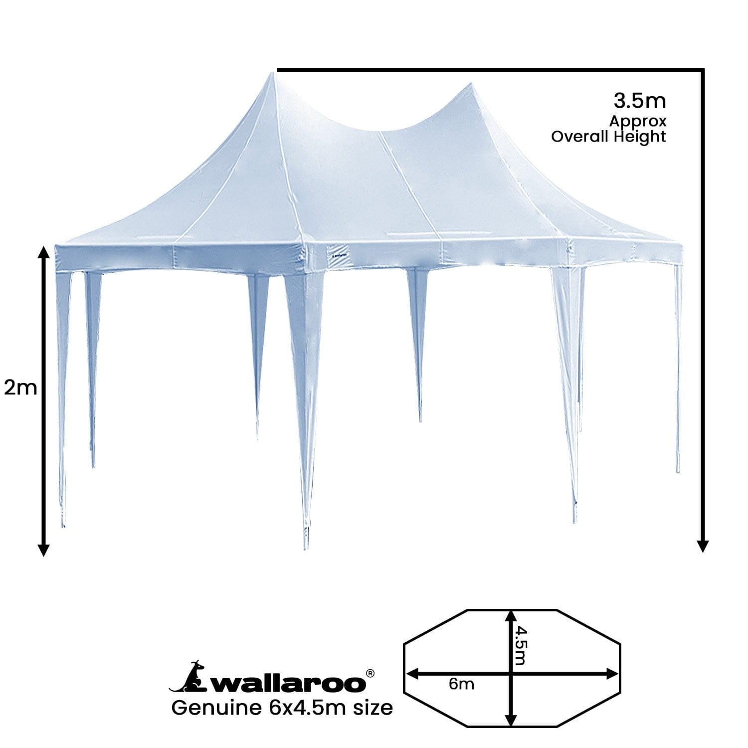 6x4.5m Wedding Gazebo Marquee with Sidewalls