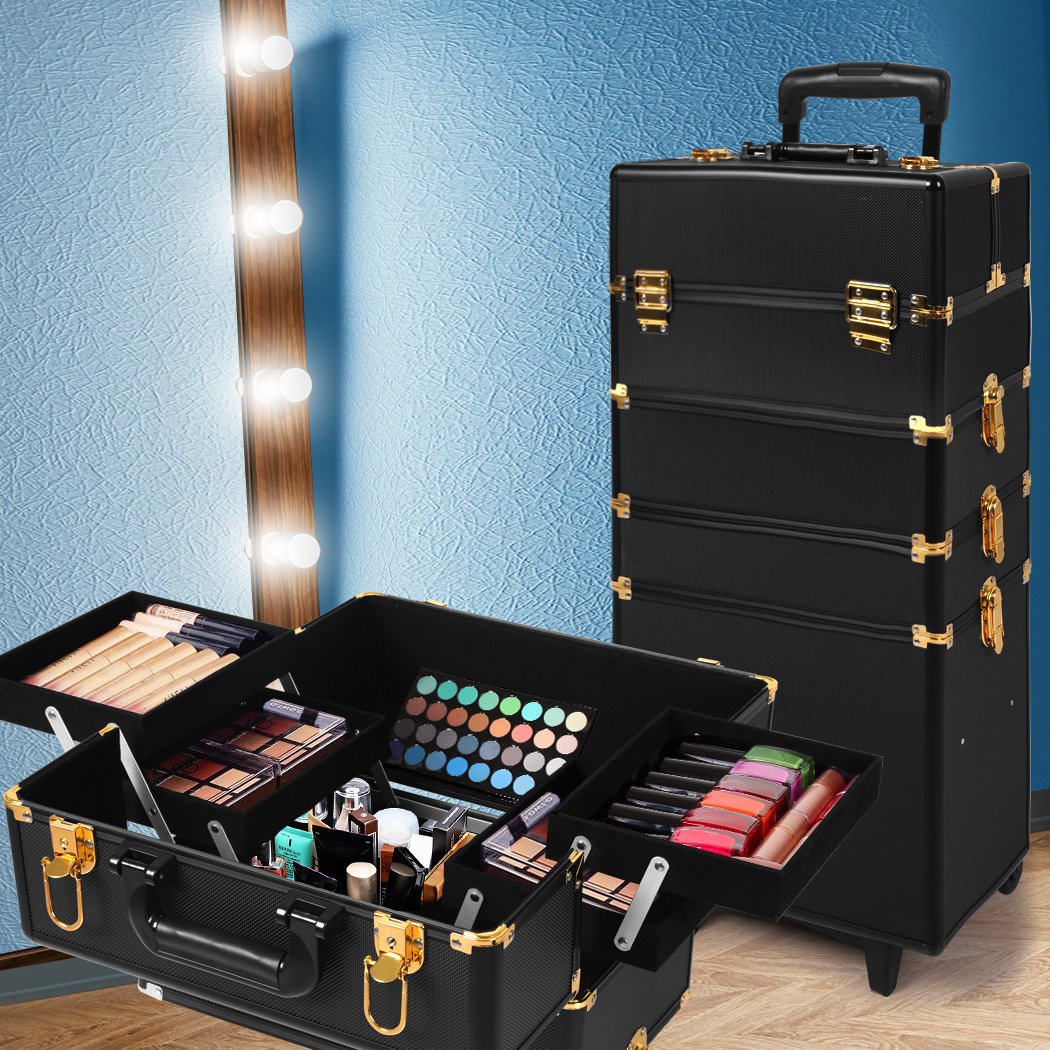 Beauty Products 7-In-1 Professional makeup trolley Gold