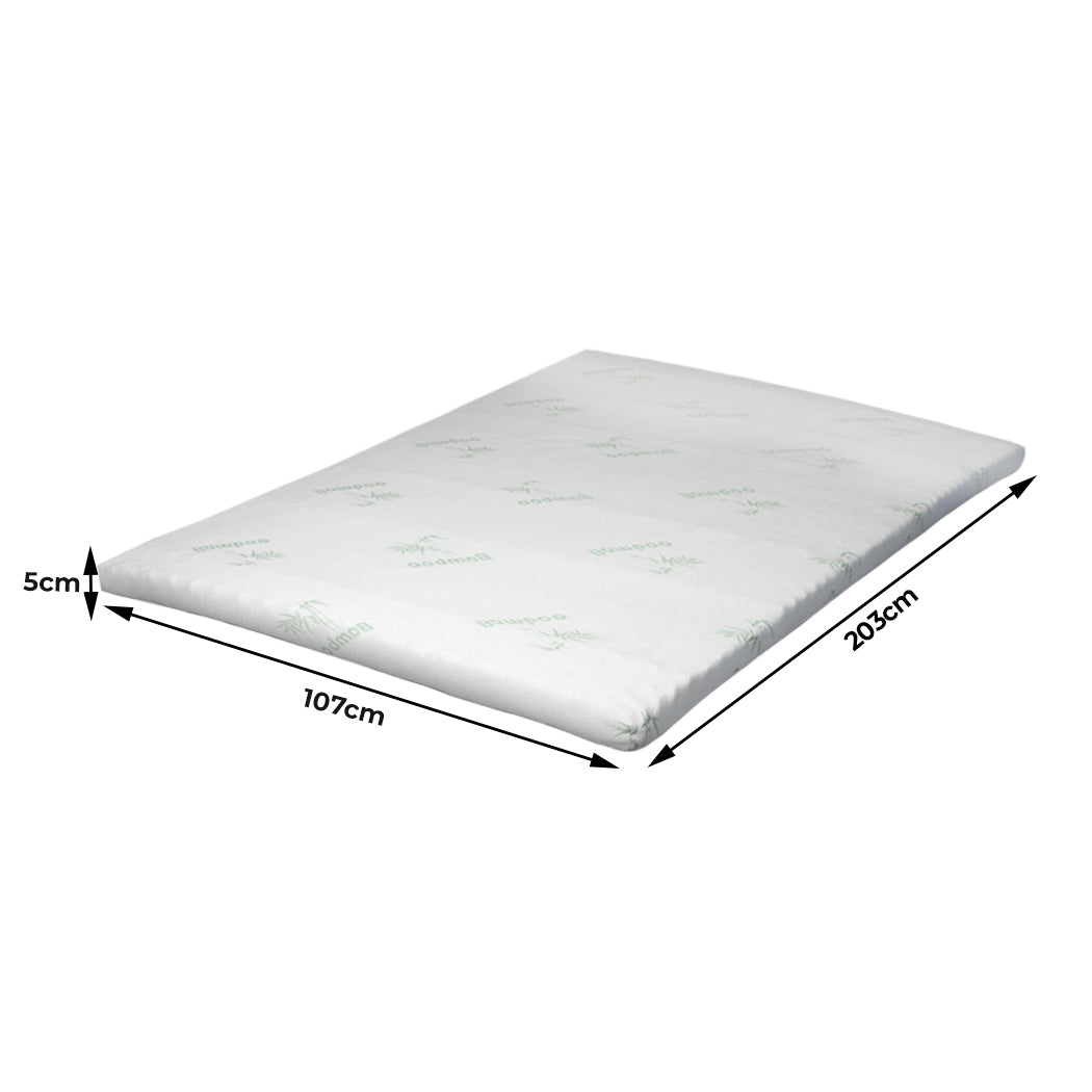 7-Zone Cool Gel Memory Foam Bamboo Removable Cover 5CM King Single