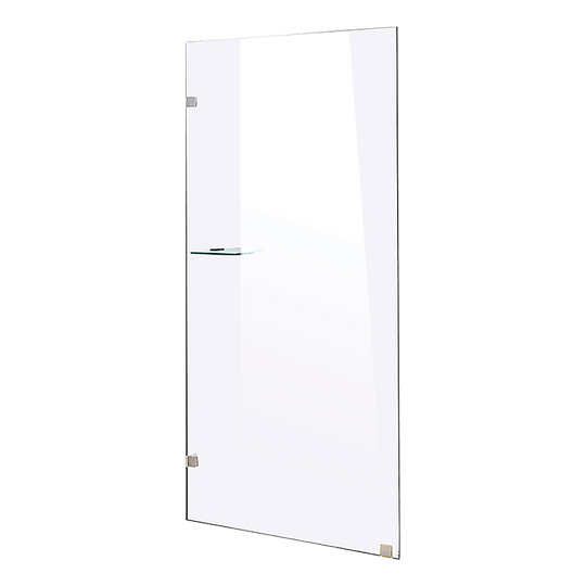 700 x 2000mm Frameless 10mm Safety Glass Shower Screen Chrome/Black