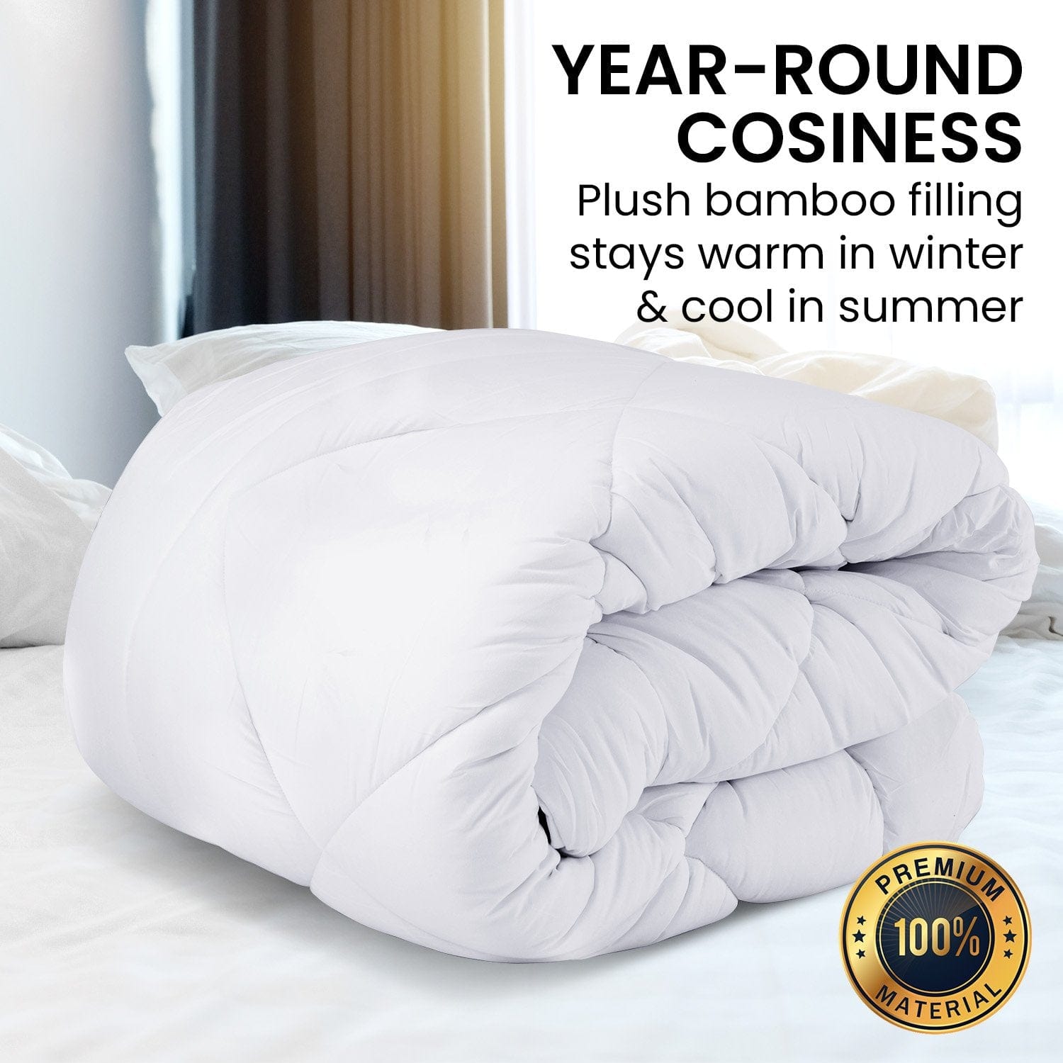 700GSM Microfibre Bamboo Quilt Comforter Doona - Queen/King