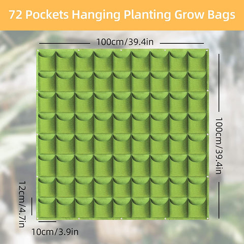 72 Pockets Vertical Wall Hanging Planter For Garden