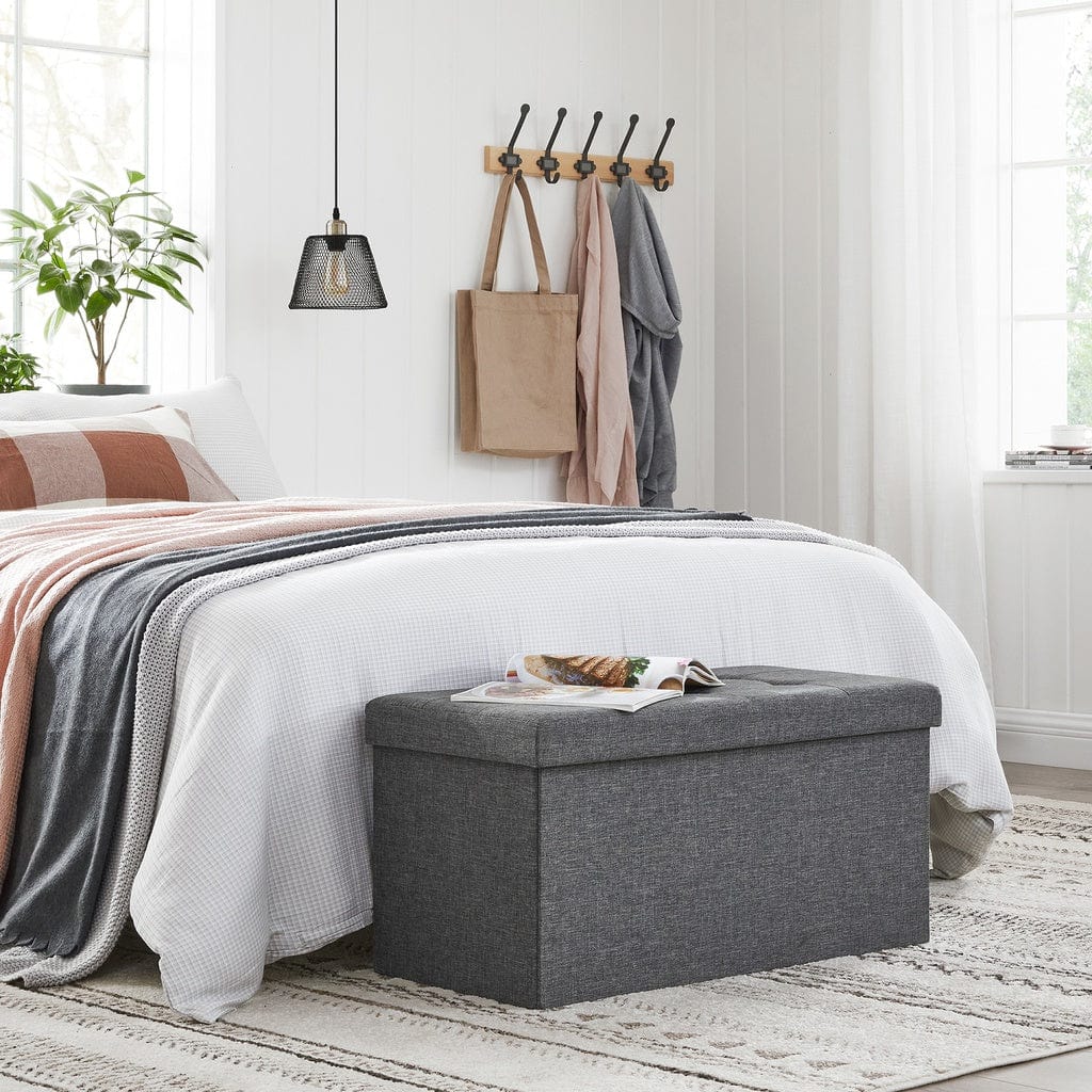 76cm Folding Storage Ottoman Bench Footrest