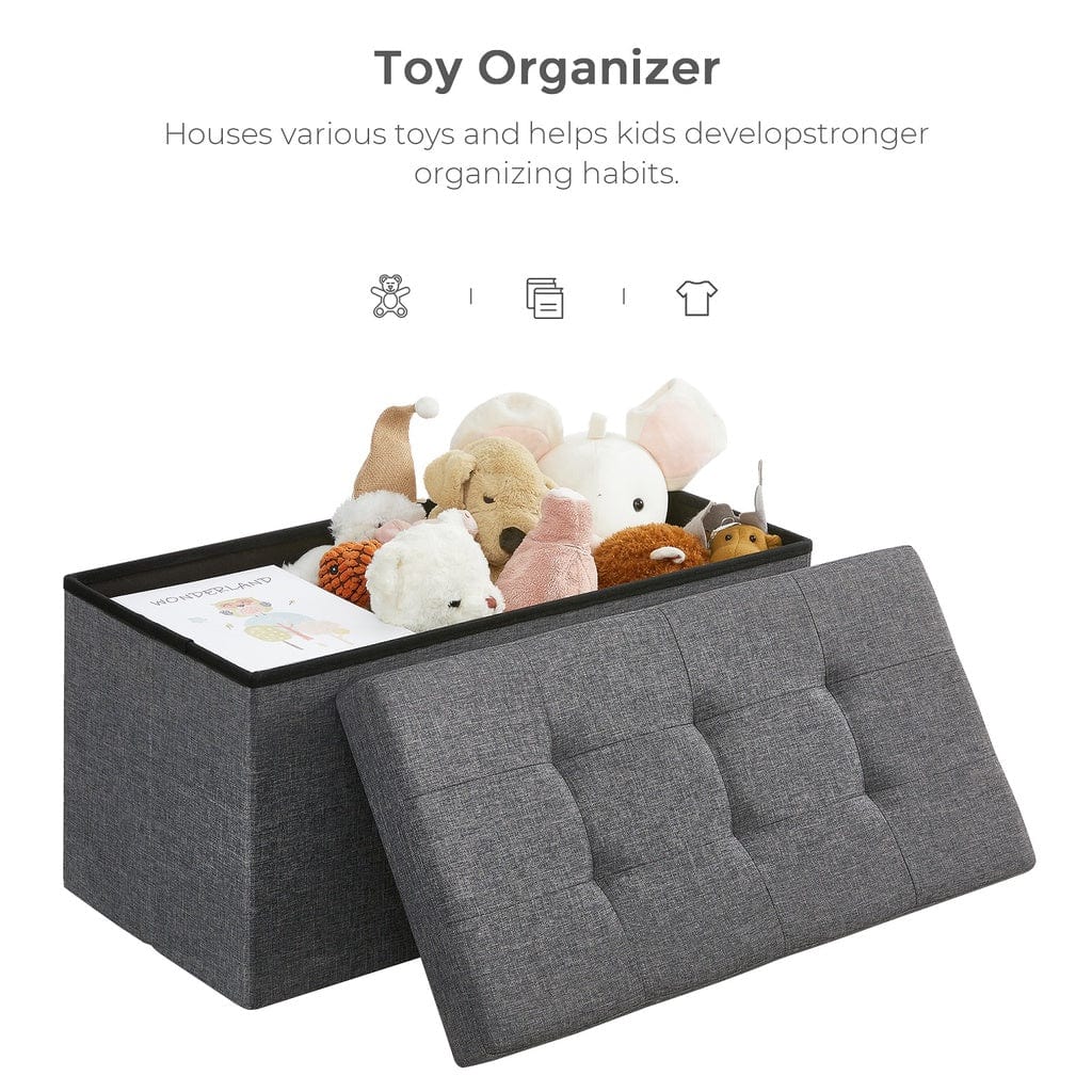 76cm Folding Storage Ottoman Bench Footrest