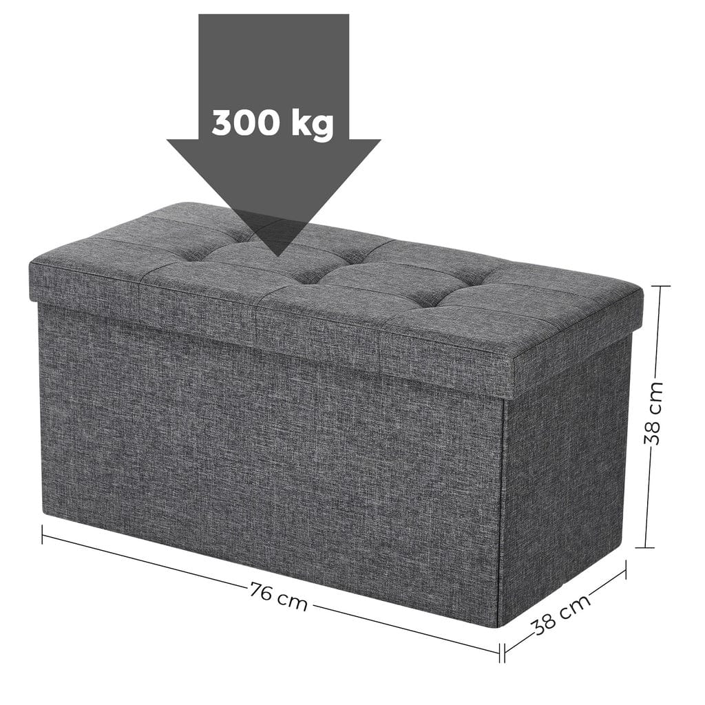 76cm Folding Storage Ottoman Bench Footrest
