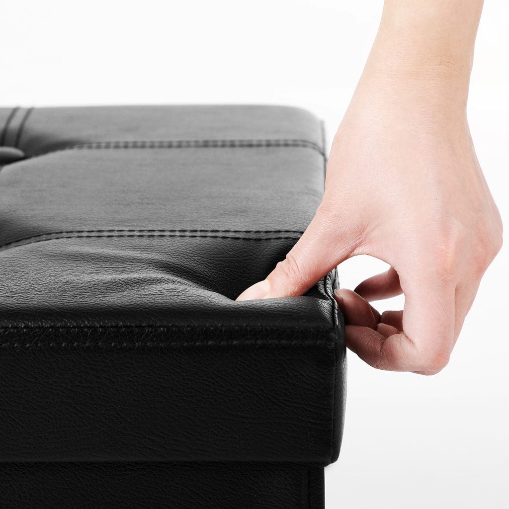 76cm Folding Storage Ottoman Bench Footrest