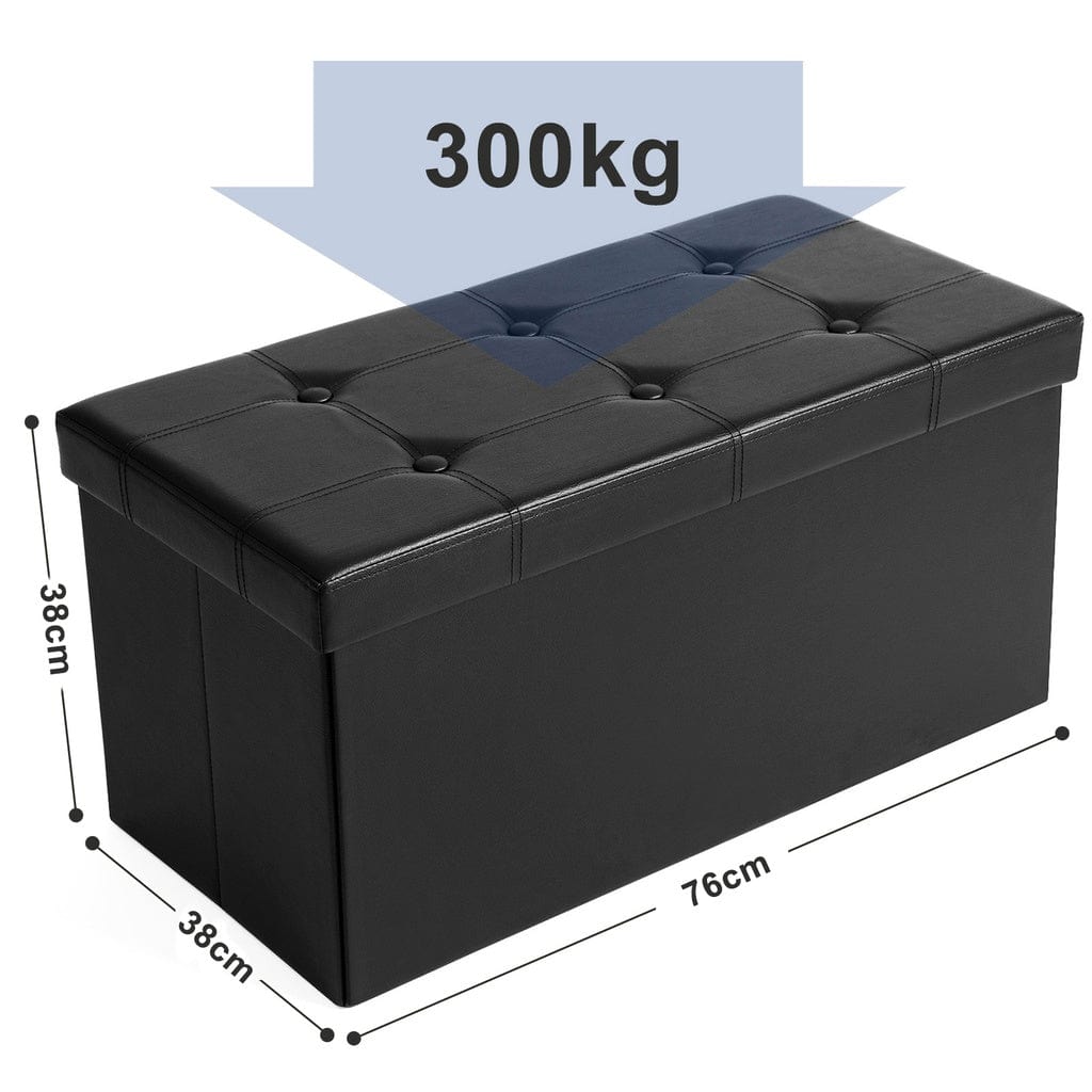 76cm Folding Storage Ottoman Bench Footrest