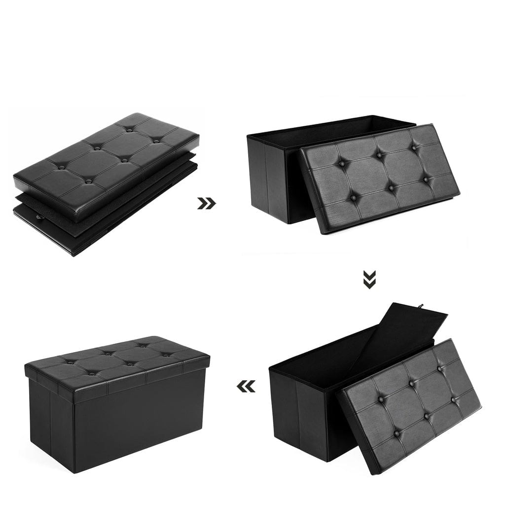 76cm Folding Storage Ottoman Bench Footrest