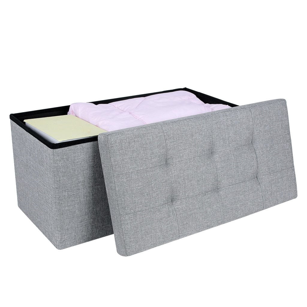 76cm Folding Storage Ottoman Bench Footrest