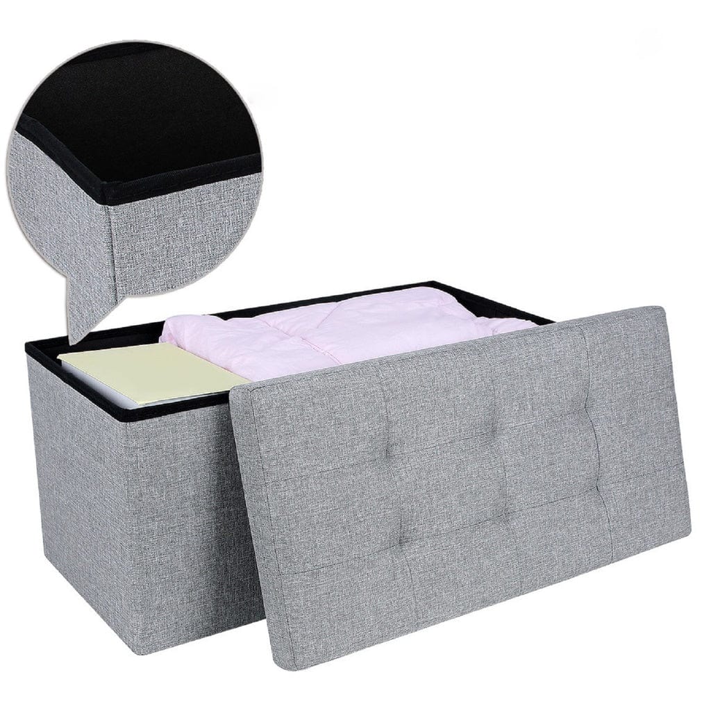 76cm Folding Storage Ottoman Bench Footrest
