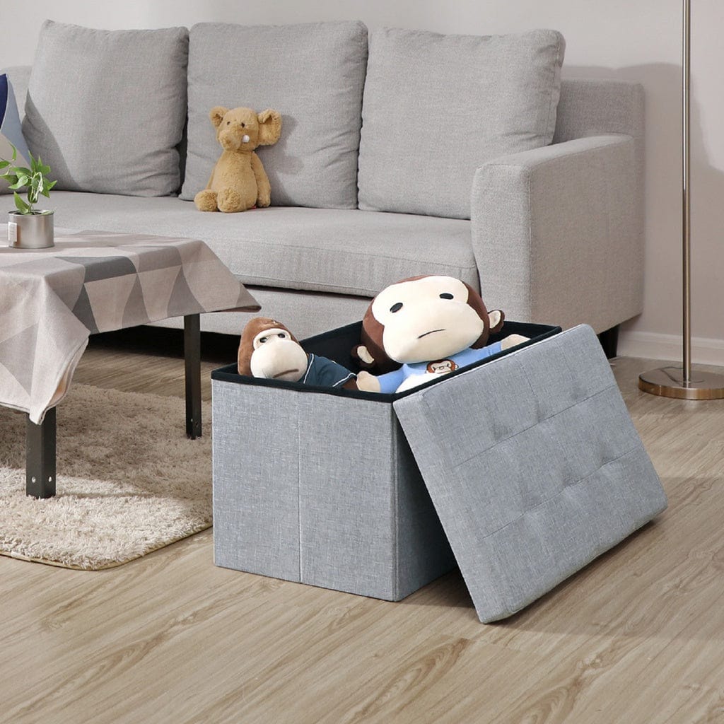 76cm Folding Storage Ottoman Bench Footrest