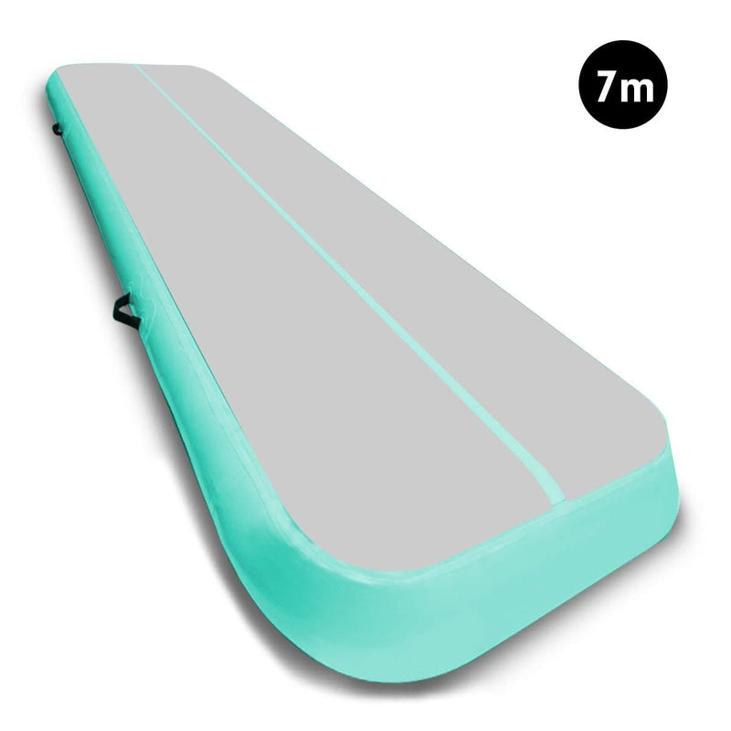 7m Airtrack Tumbling Mat Gymnastics Exercise 20cm Air Track Grey Green