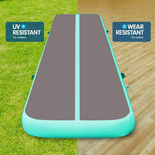 7m Airtrack Tumbling Mat Gymnastics Exercise 20cm Air Track Grey Green | 9DT