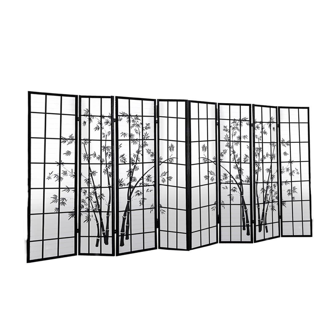 living room 8 Panel Free Standing Foldable  Room Divider Privacy Screen Bamboo Print