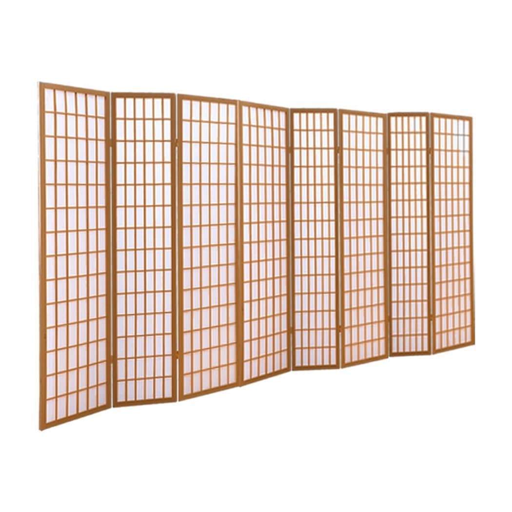 living room 8 Panel Free Standing Foldable  Room Divider Privacy Screen Wood Frame